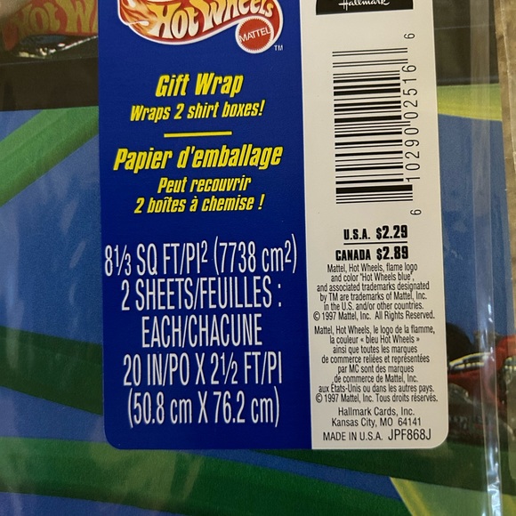 New Old Stock Vintage 1997 Hot Wheels Wrapping Paper 4 Packages - Picture 4 of 4